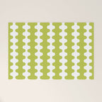 Wavy Stripes Chartreuse Lime and White Ogee A-Go-Go Retro Contemporary Pattern Welcome Mat Gallery Image 1