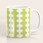Wavy Stripes Chartreuse Lime and White Ogee A-Go-Go Retro Contemporary Pattern Coffee Mug Gallery Image 1