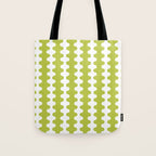 Wavy Stripes Chartreuse Lime and White Ogee A-Go-Go Retro Contemporary Pattern Tote Bag Gallery Image 1