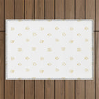 Winter christmas gingerbread house doodle pattern Outdoor Rug Gallery Image 1
