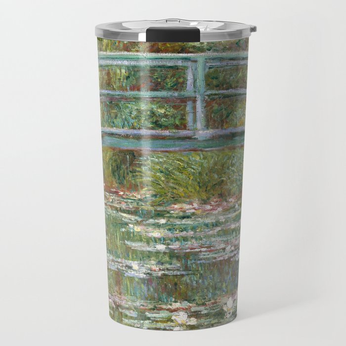 Monet - Bridge over a Pond of Water Lilies, 1899 - Painting Travel Mug Gallery Image 1