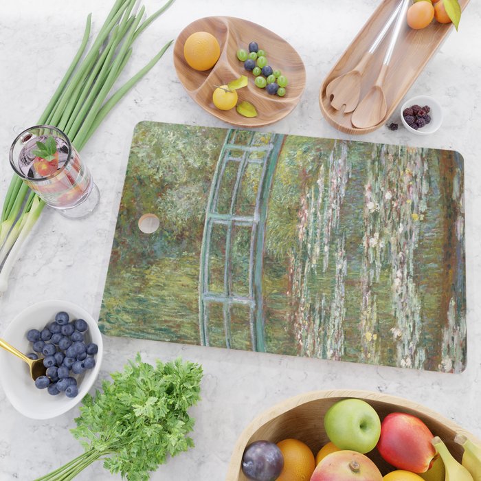Monet - Bridge over a Pond of Water Lilies, 1899 - Painting Cutting Board Gallery Image 2