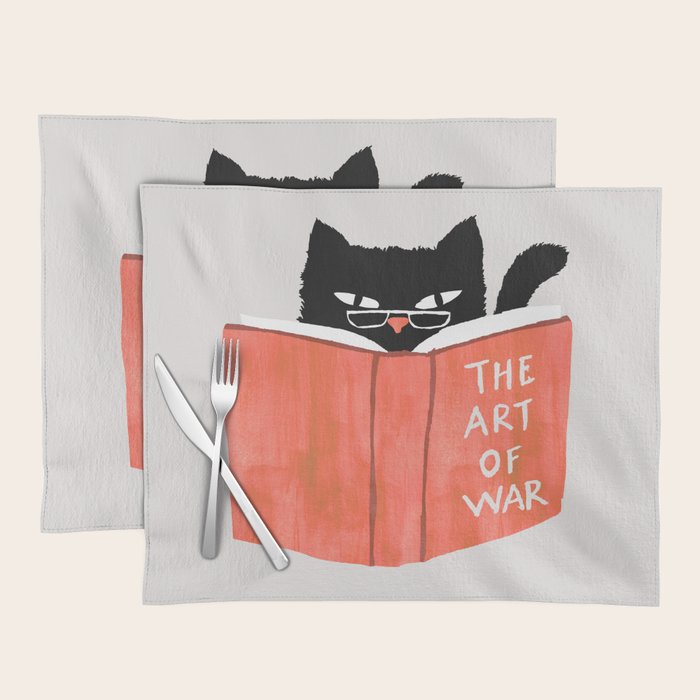 Cat reading book Placemat Gallery Image 1