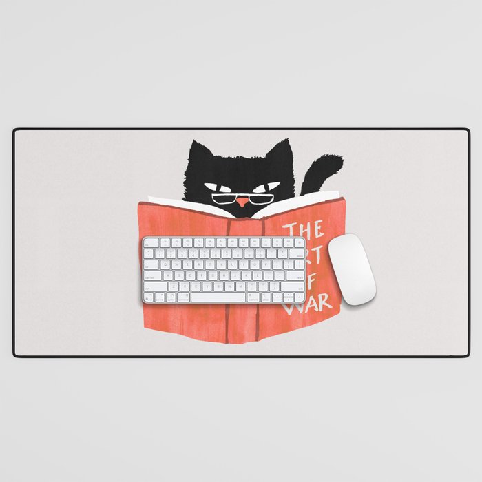 Cat reading book Desk Mat Gallery Image 1