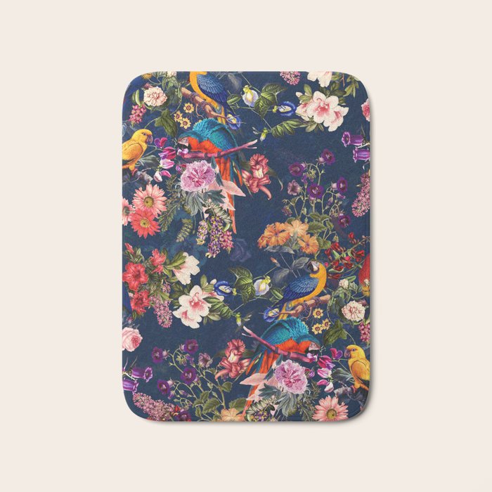 FLORAL AND BIRDS XII Bath Mat Gallery Image 1