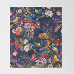 FLORAL AND BIRDS XII Throw Blanket Gallery Image 2