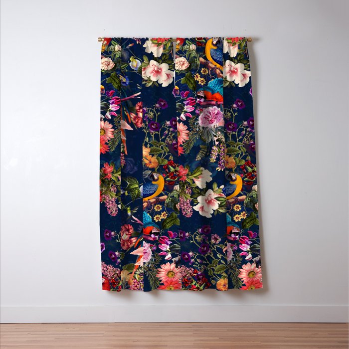 FLORAL AND BIRDS XII Window Curtain Gallery Image 3