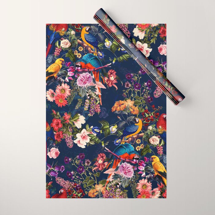 FLORAL AND BIRDS XII Wrapping Paper Gallery Image 1