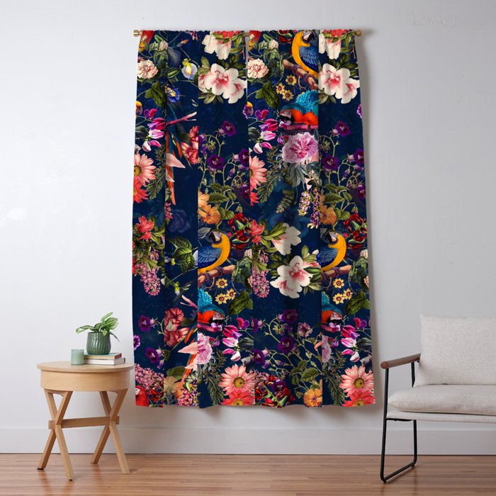FLORAL AND BIRDS XII Window Curtain Gallery Image 5