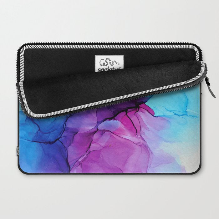 Aqua Pop - Alcohol Ink Painting Laptop Sleeve Gallery Image 2