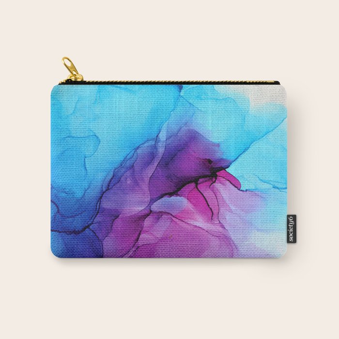 Aqua Pop - Alcohol Ink Painting Carry All Pouch Gallery Image 1