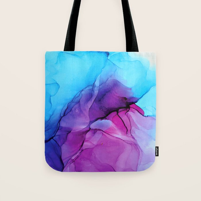 Aqua Pop - Alcohol Ink Painting Tote Bag Gallery Image 1