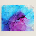 Aqua Pop - Alcohol Ink Painting Jigsaw Puzzle Gallery Image 1