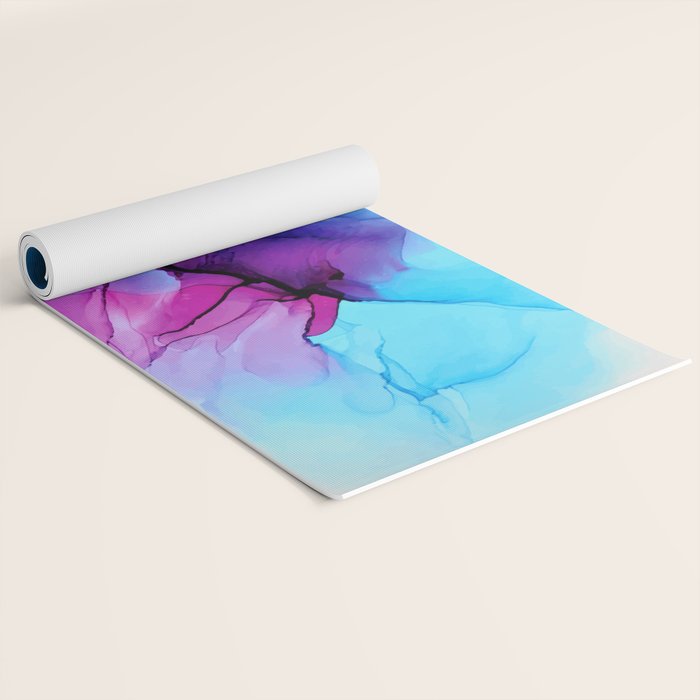 Aqua Pop - Alcohol Ink Painting Yoga Mat Gallery Image 2