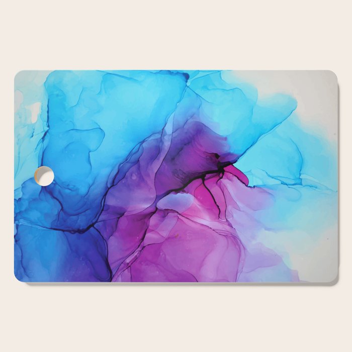 Aqua Pop - Alcohol Ink Painting Cutting Board Gallery Image 1