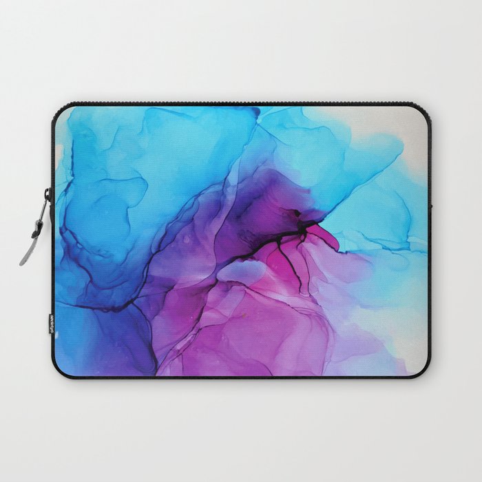 Aqua Pop - Alcohol Ink Painting Laptop Sleeve Gallery Image 1