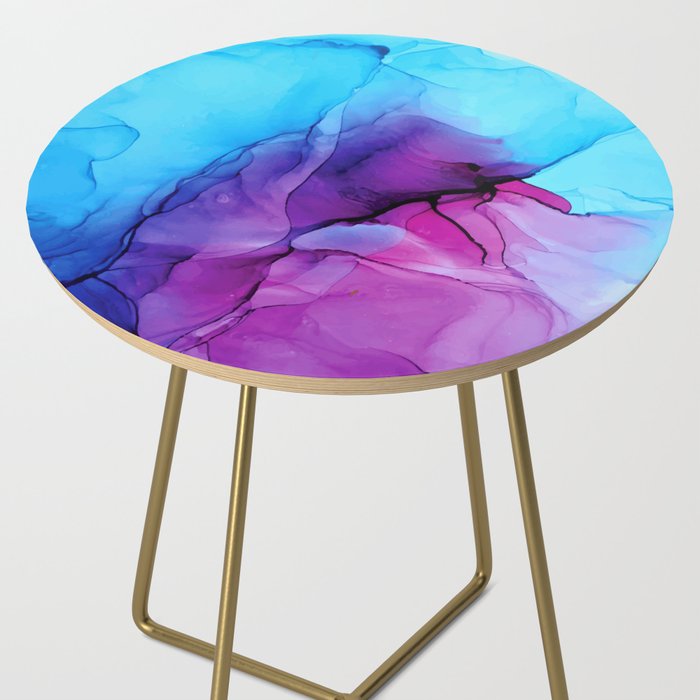 Aqua Pop - Alcohol Ink Painting Side Table Gallery Image 2