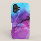 Aqua Pop - Alcohol Ink Painting iPhone Case Gallery Image 1