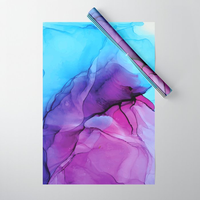 Aqua Pop - Alcohol Ink Painting Wrapping Paper Gallery Image 1