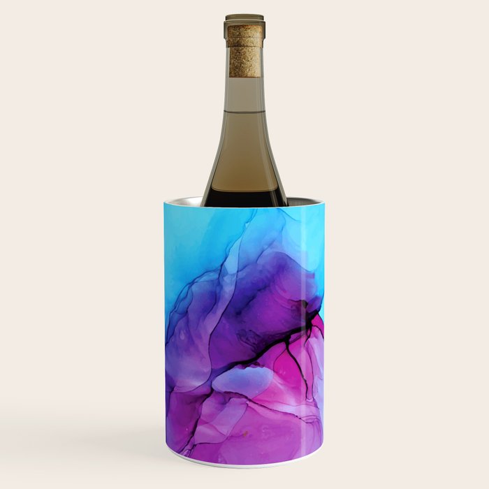 Aqua Pop - Alcohol Ink Painting Wine Chiller Gallery Image 1