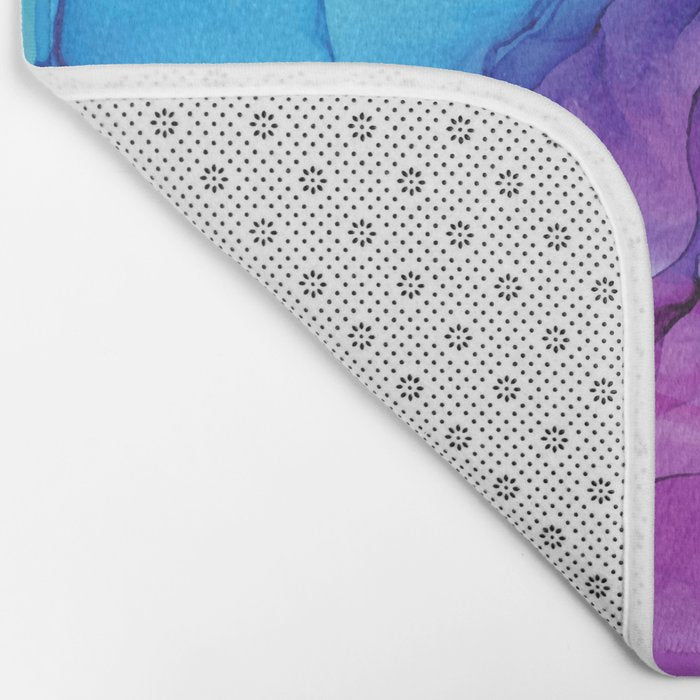 Aqua Pop - Alcohol Ink Painting Bath Mat Gallery Image 2