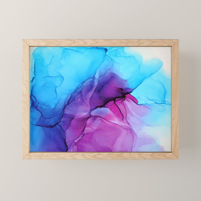 Aqua Pop - Alcohol Ink Painting Mini Art Print Gallery Image 1