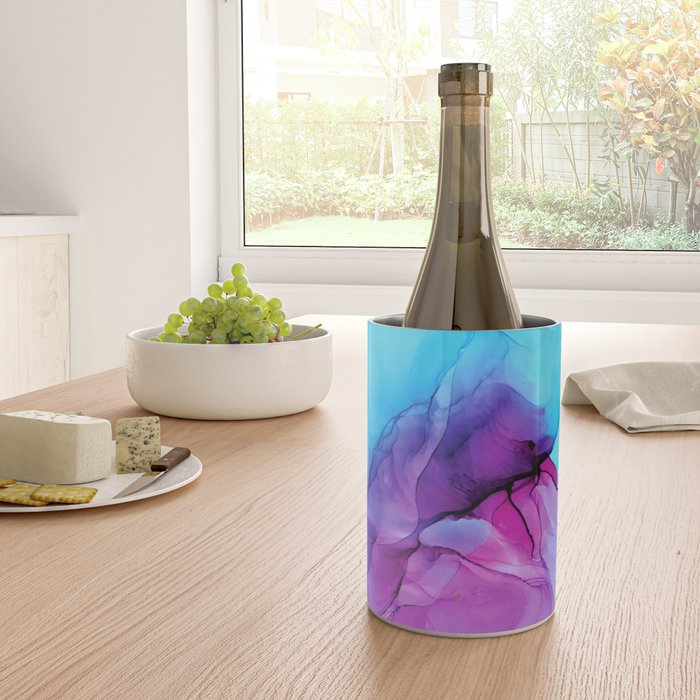 Aqua Pop - Alcohol Ink Painting Wine Chiller Gallery Image 4