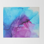 Aqua Pop - Alcohol Ink Painting Throw Blanket Gallery Image 2
