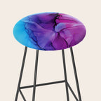 Aqua Pop - Alcohol Ink Painting Stool Gallery Image 2