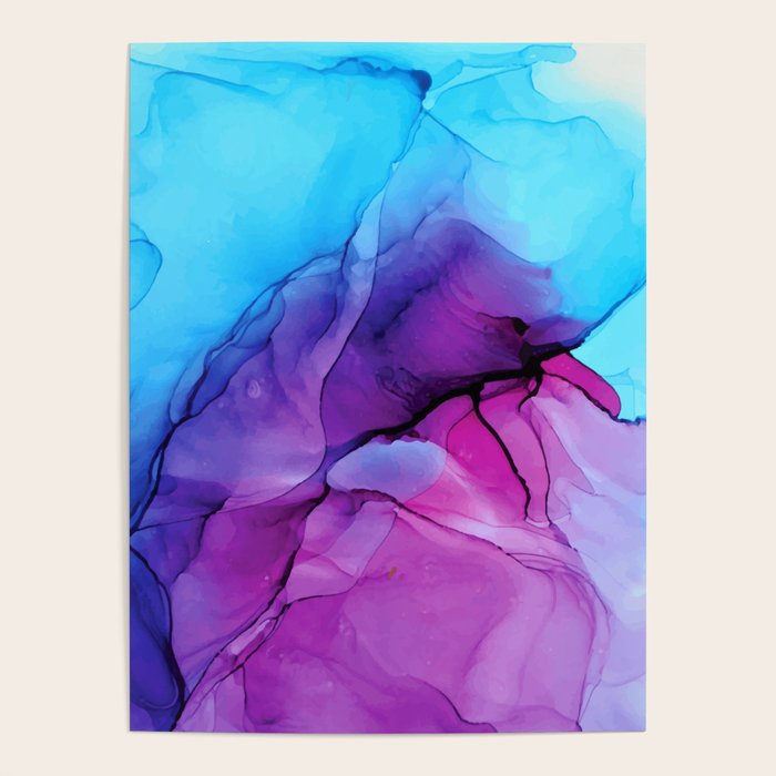 Aqua Pop - Alcohol Ink Painting Poster Gallery Image 4