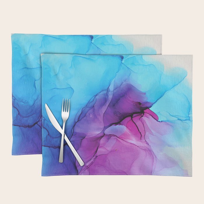 Aqua Pop - Alcohol Ink Painting Placemat Gallery Image 1