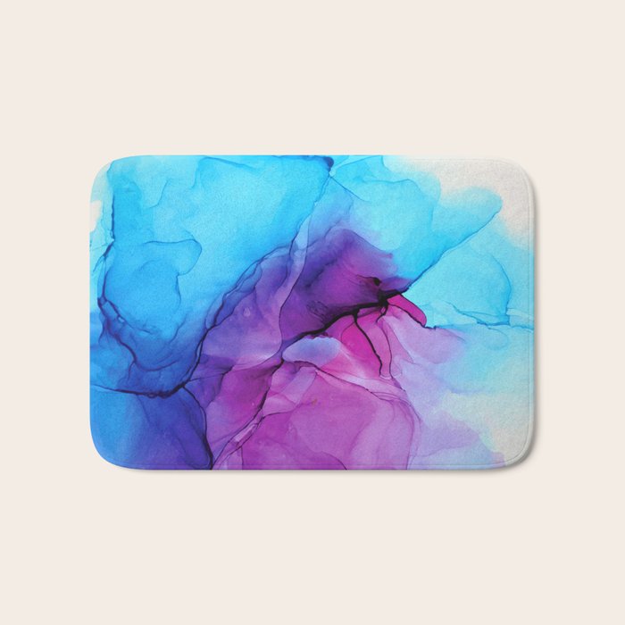 Aqua Pop - Alcohol Ink Painting Bath Mat Gallery Image 1