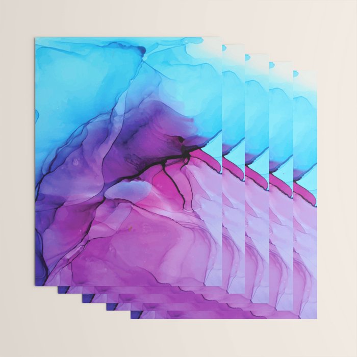 Aqua Pop - Alcohol Ink Painting Wrapping Paper Gallery Image 3