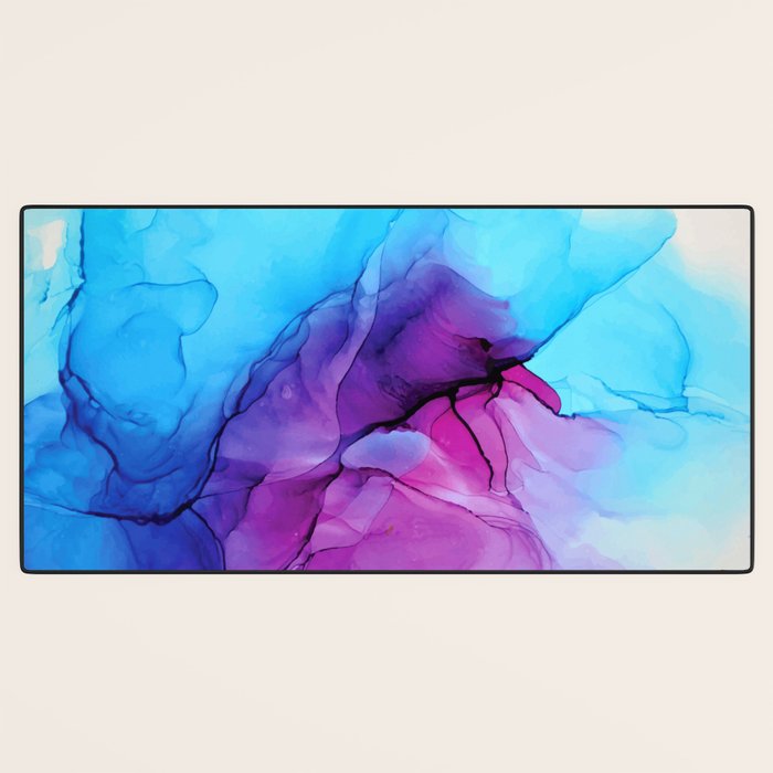 Aqua Pop - Alcohol Ink Painting Desk Mat Gallery Image 3