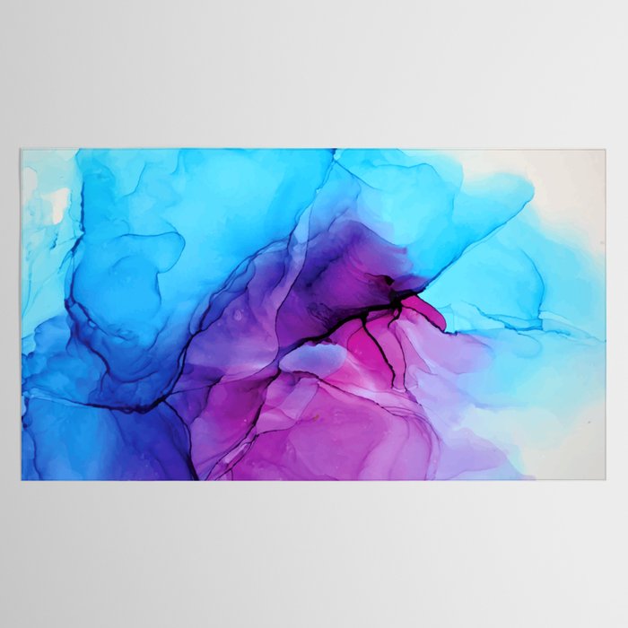 Aqua Pop - Alcohol Ink Painting Tablecloth Gallery Image 2
