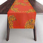 Abstract modern cats with red lips and earnings  Table Runner Gallery Image 1