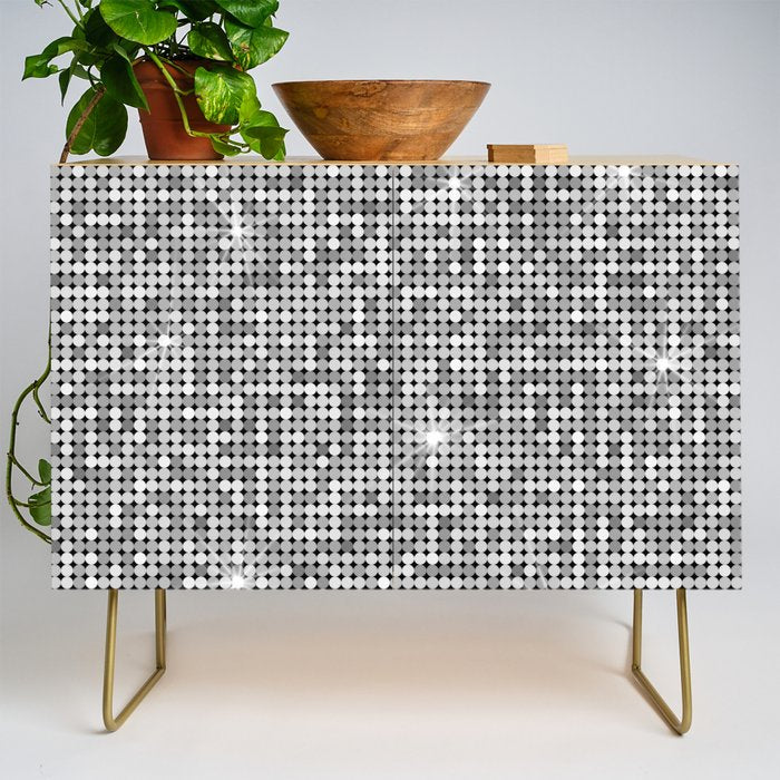 Shiny Disco Ball Silver Credenza Gallery Image 1