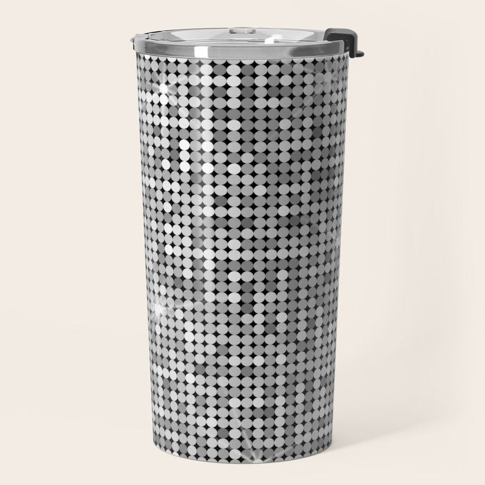 Shiny Disco Ball Silver Travel Mug Gallery Image 2