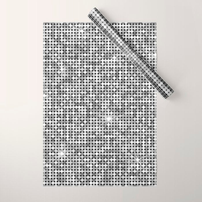 Shiny Disco Ball Silver Wrapping Paper Gallery Image 1