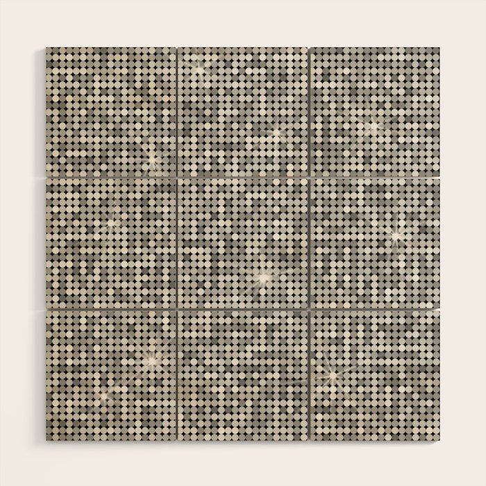 Shiny Disco Ball Silver Wood Wall Art Gallery Image 1