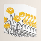 Fall Sunshine, Floral Watercolor Print, Yellow and Gray Wrapping Paper Gallery Image 3