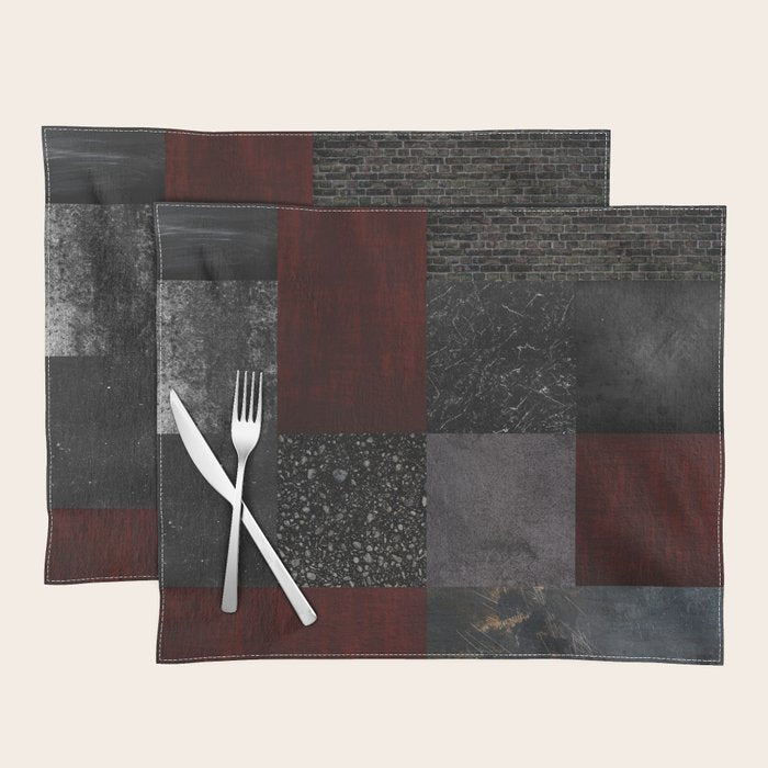 Patchwork (Burgundy and Black) Placemat Gallery Image 1