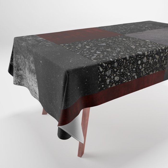 Patchwork (Burgundy and Black) Tablecloth Gallery Image 1