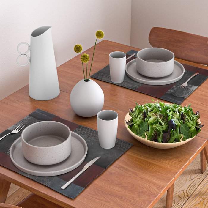 Patchwork (Burgundy and Black) Placemat Gallery Image 2