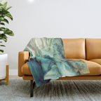 Teal Abstract Throw Blanket Gallery Image 1