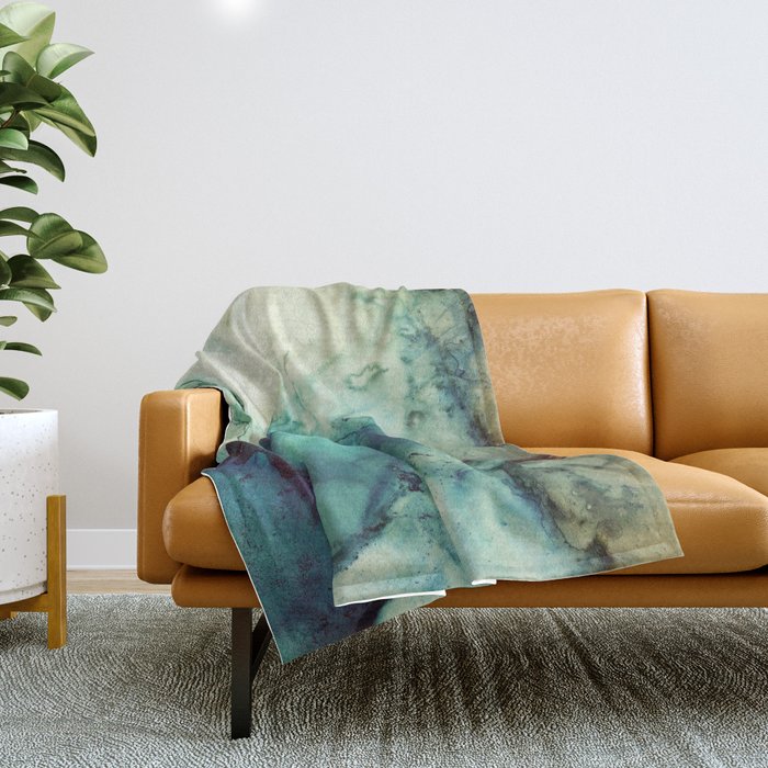 Teal Abstract Throw Blanket Gallery Image 1