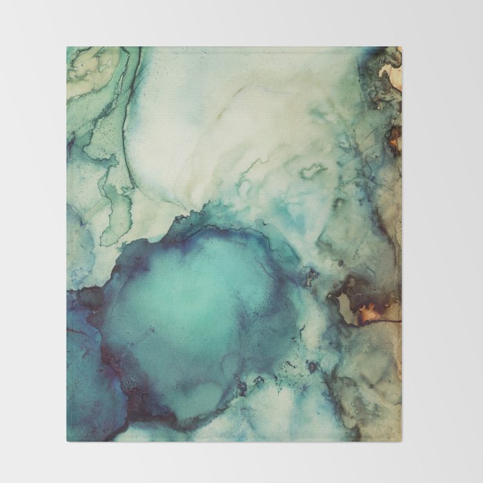 Teal Abstract Throw Blanket Gallery Image 2