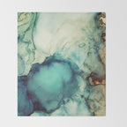 Teal Abstract Throw Blanket Gallery Image 2