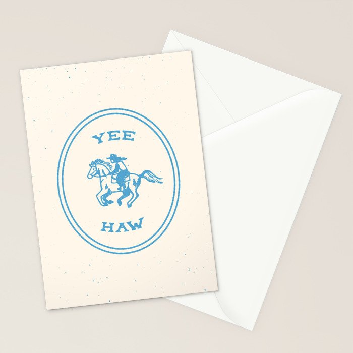 Yee Haw in Blue Stationery Card Gallery Image 2