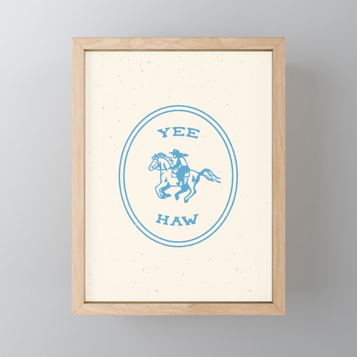 Yee Haw in Blue Mini Art Print Gallery Image 1